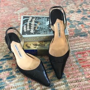 Manolo Blahnik Carolyne Low Slingback Pumps